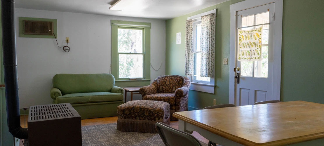 Interior living space of SRER Lower Cabin