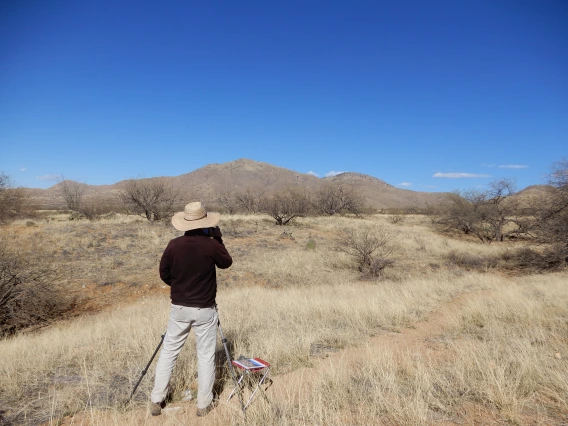 M. McClaran taking repeat photography on the SRER in 2022