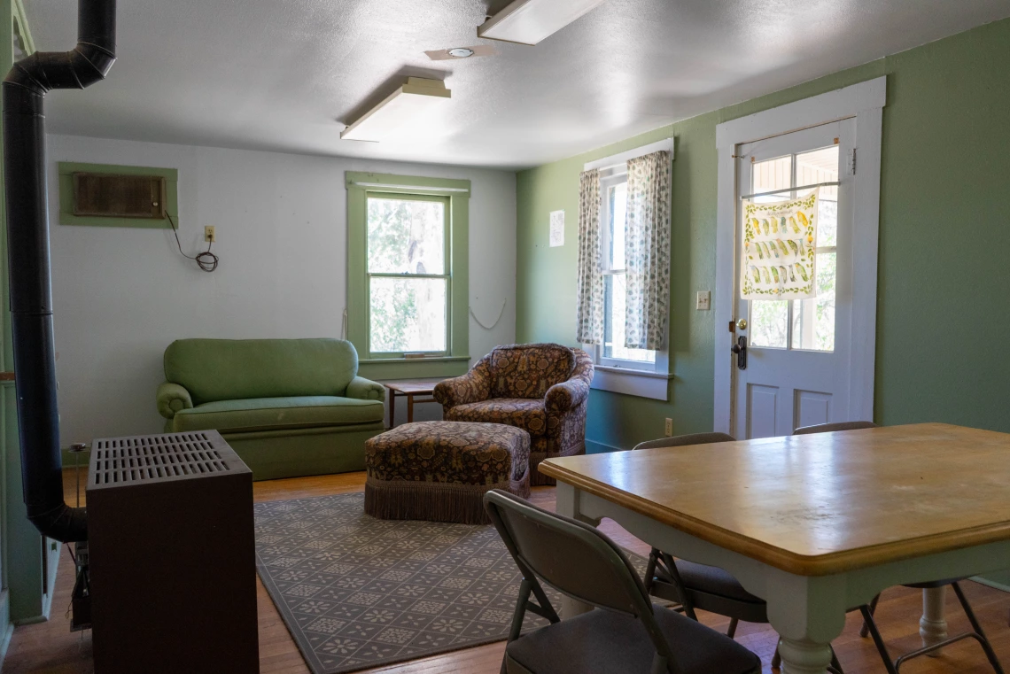 Interior living space of SRER Lower Cabin