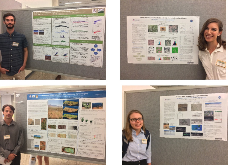 Matt Roby (top left) Best Grad Poster, Lilian Engle (top right) Best Undergrad Poster, Jeff Gillan (bottom left) Honorable Grad Poster, and Erika Ackerman (bottom right) Honorable Undergrad poster.