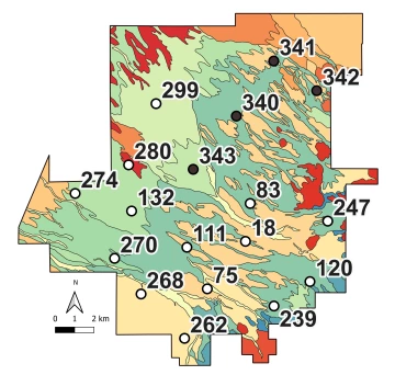 Map of SRER Ecological Sites and August Photo Stations